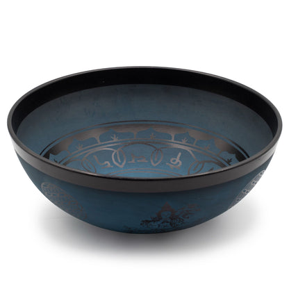 Large Aluminum Singing Bowl - Tibetan Double Dorjy Design - Blue (27cm) – packaging