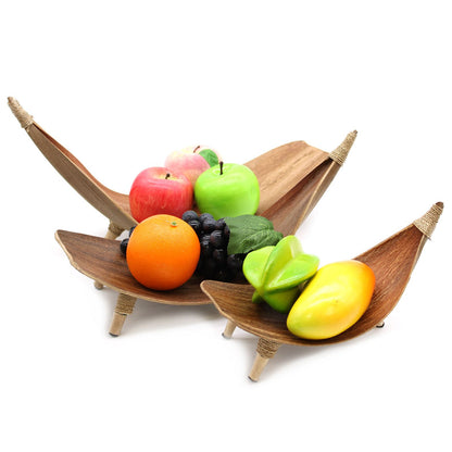 Curved Artisan Display Bowls – Natural Wood Finish (Set of 3) – lifestyle shot