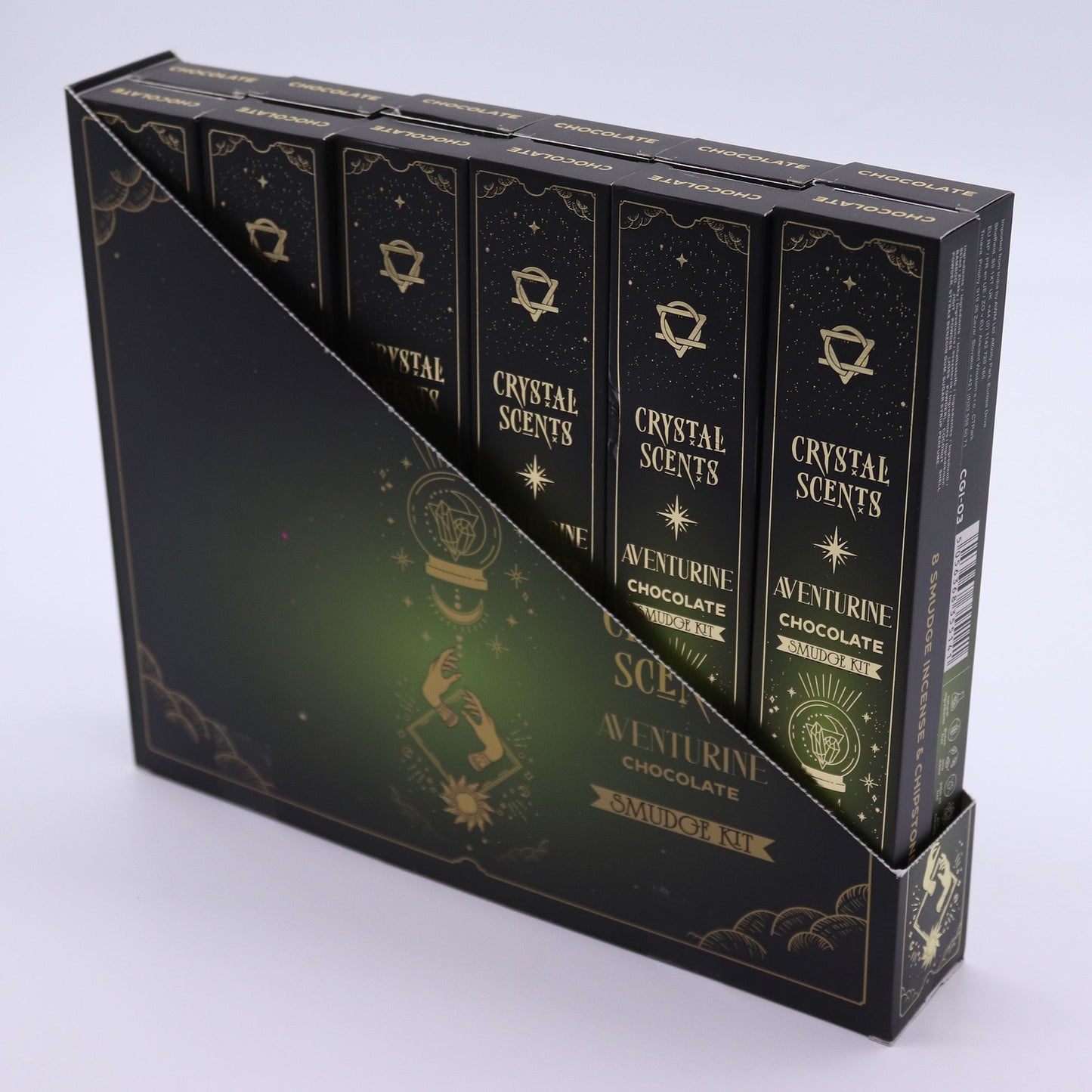 Aventurine Crystal Scents Smudge Incense - Chocolate – packaging