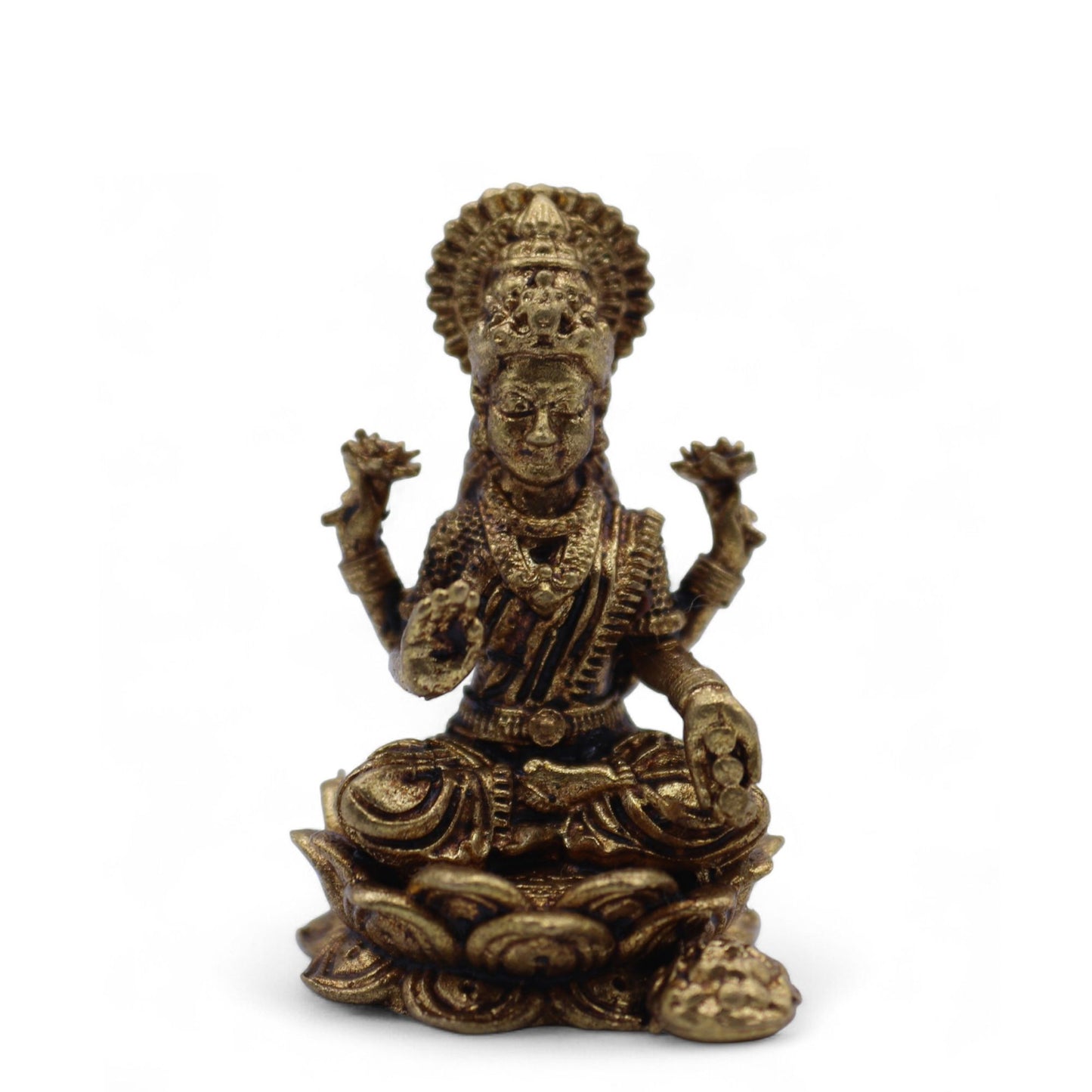 Sacred Prosperity Brass Laxmi Mini Statue – 30mm | Auro & Co