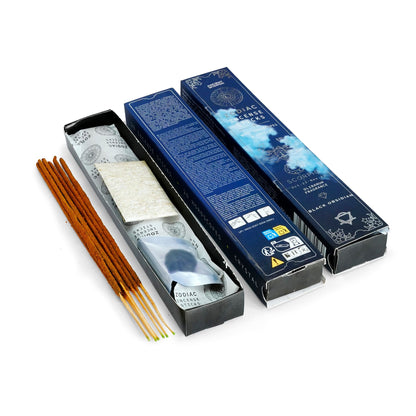 Incense sticks with their packaging on a white background