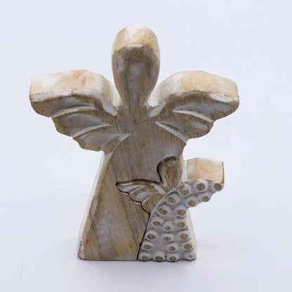 Mango Wood Angel in Angel - Whitewash – lifestyle shot