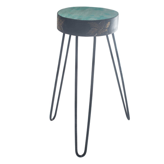 Plant Stand - Turquoise & Gold
