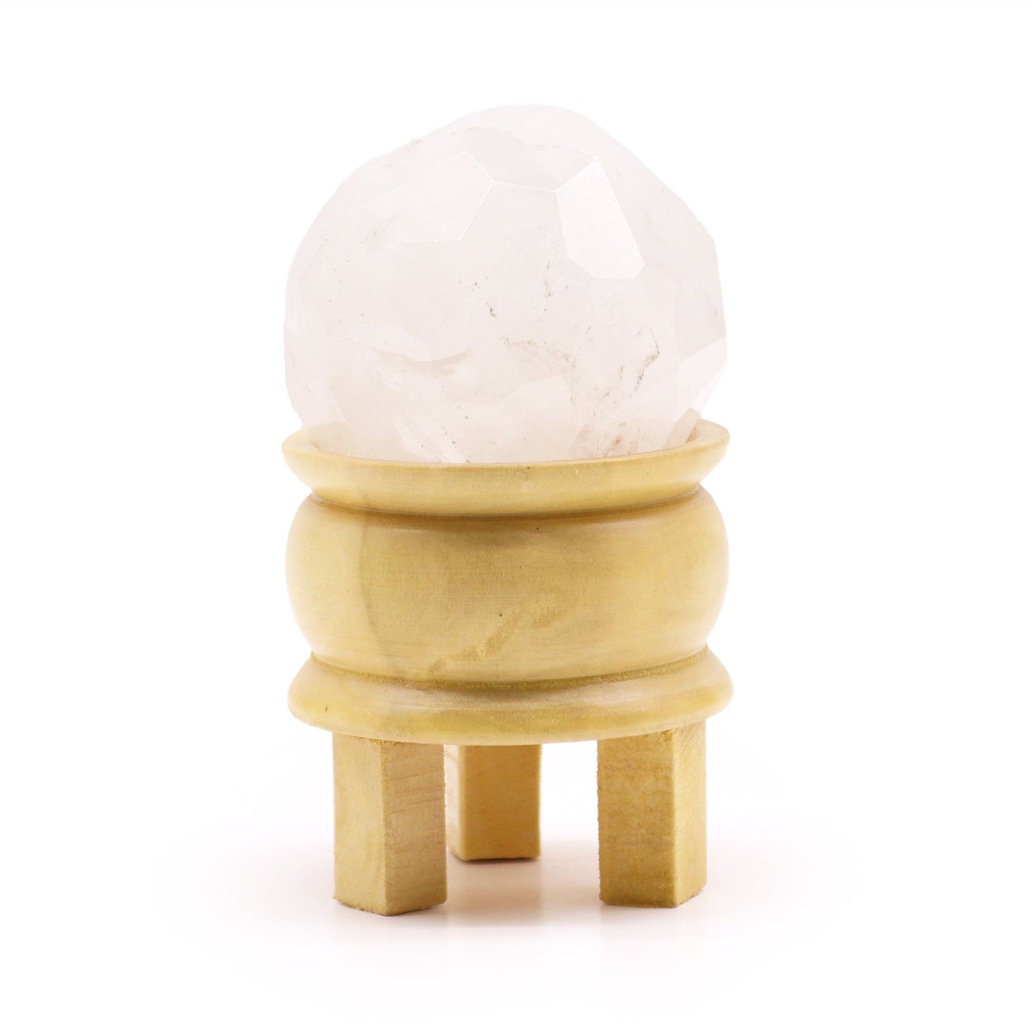 Gemstone Faceted Healing Ball & Stand - Rock Quartz | Auro & Co