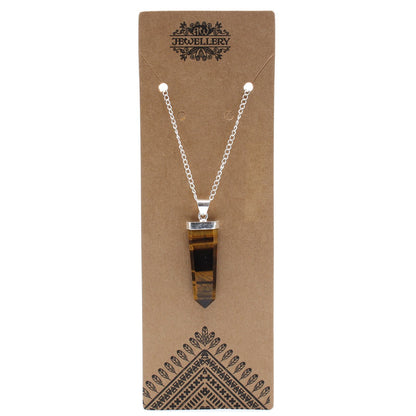 Gemstone Flat Pencil Pendant - Tiger Eye – lifestyle shot