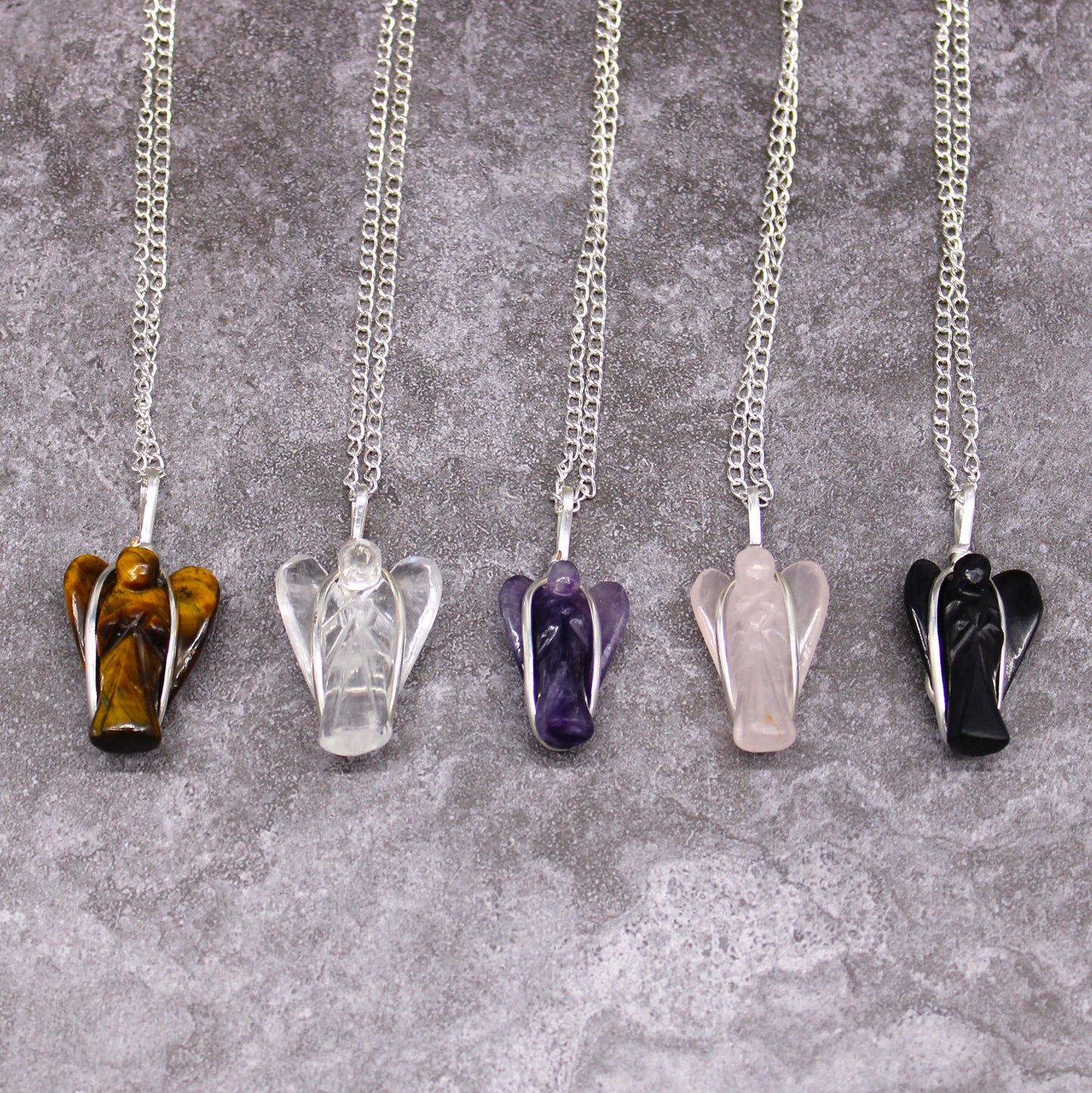 Gemstone Guardian Angel Pendant - Black Agate – lifestyle shot
