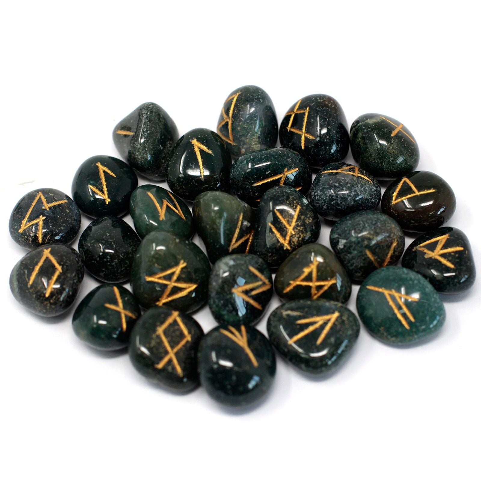 Runes Stone Set in Pouch  - Bloodstone | Auro & Co