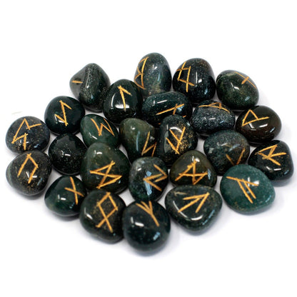 Runes Stone Set in Pouch  - Bloodstone | Auro & Co