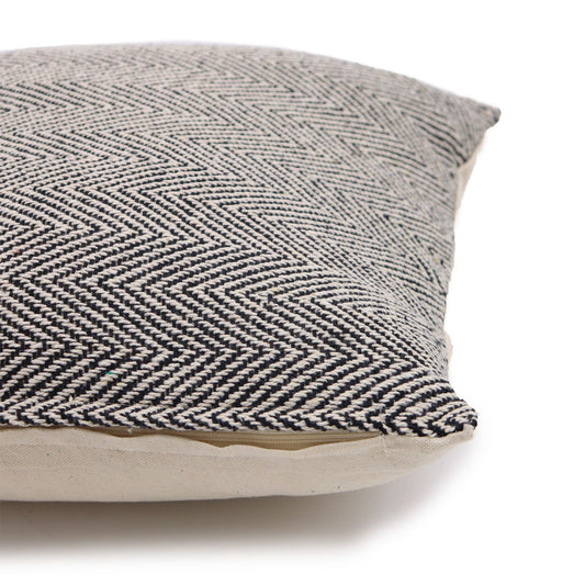 Soft Grey Herringbone Artisan Cushion Cover – 40x40 cm
