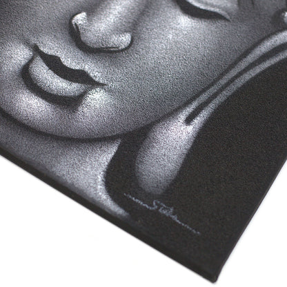Buddha Painting - Grey Sand Finish – detail view