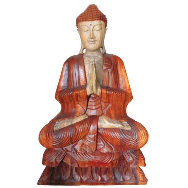 Hand Carved Buddha Statue - 80cm Welcome | Auro & Co