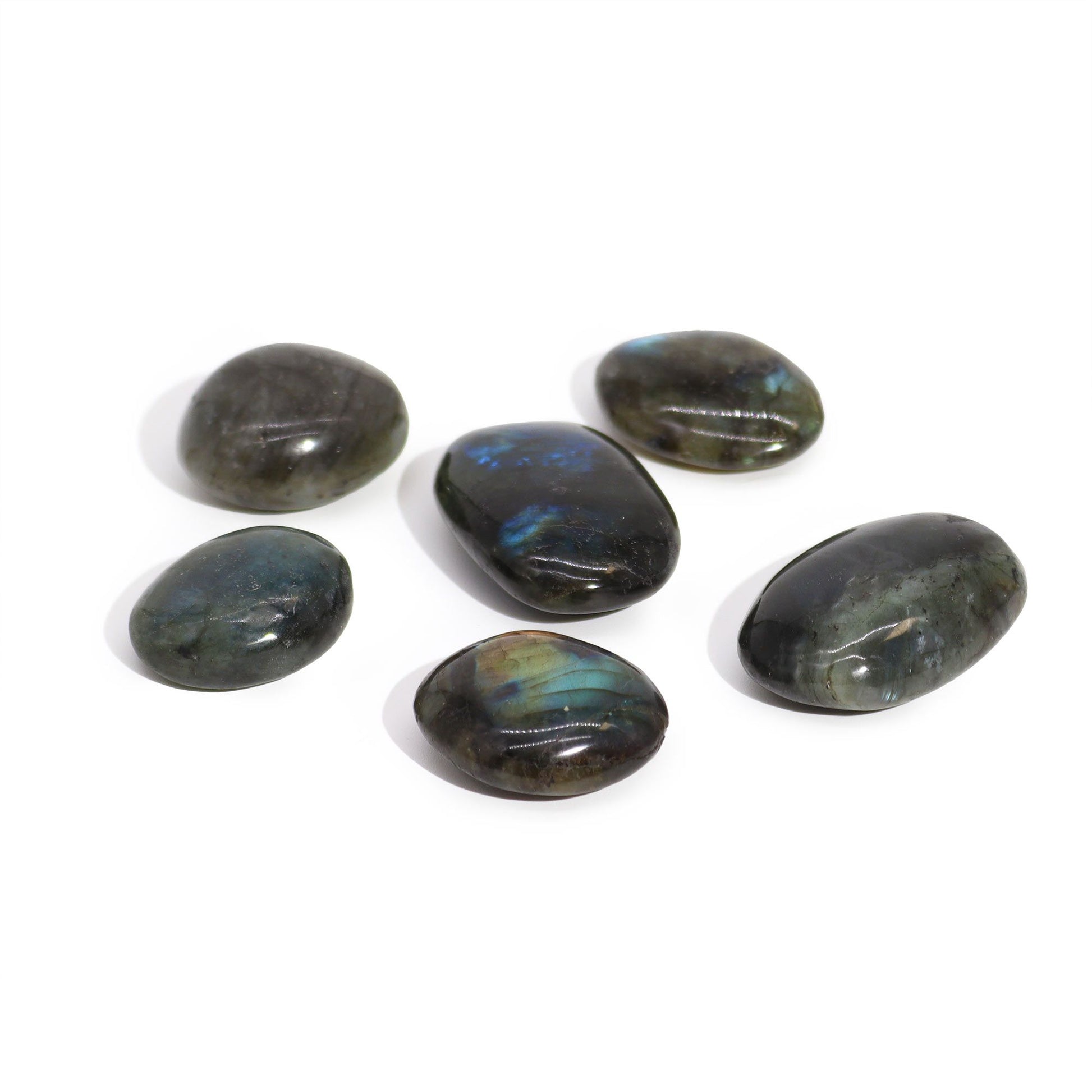 Madagascar Labradorite Palm Stone (approx 25-30gms 55-60mm) | Auro & Co