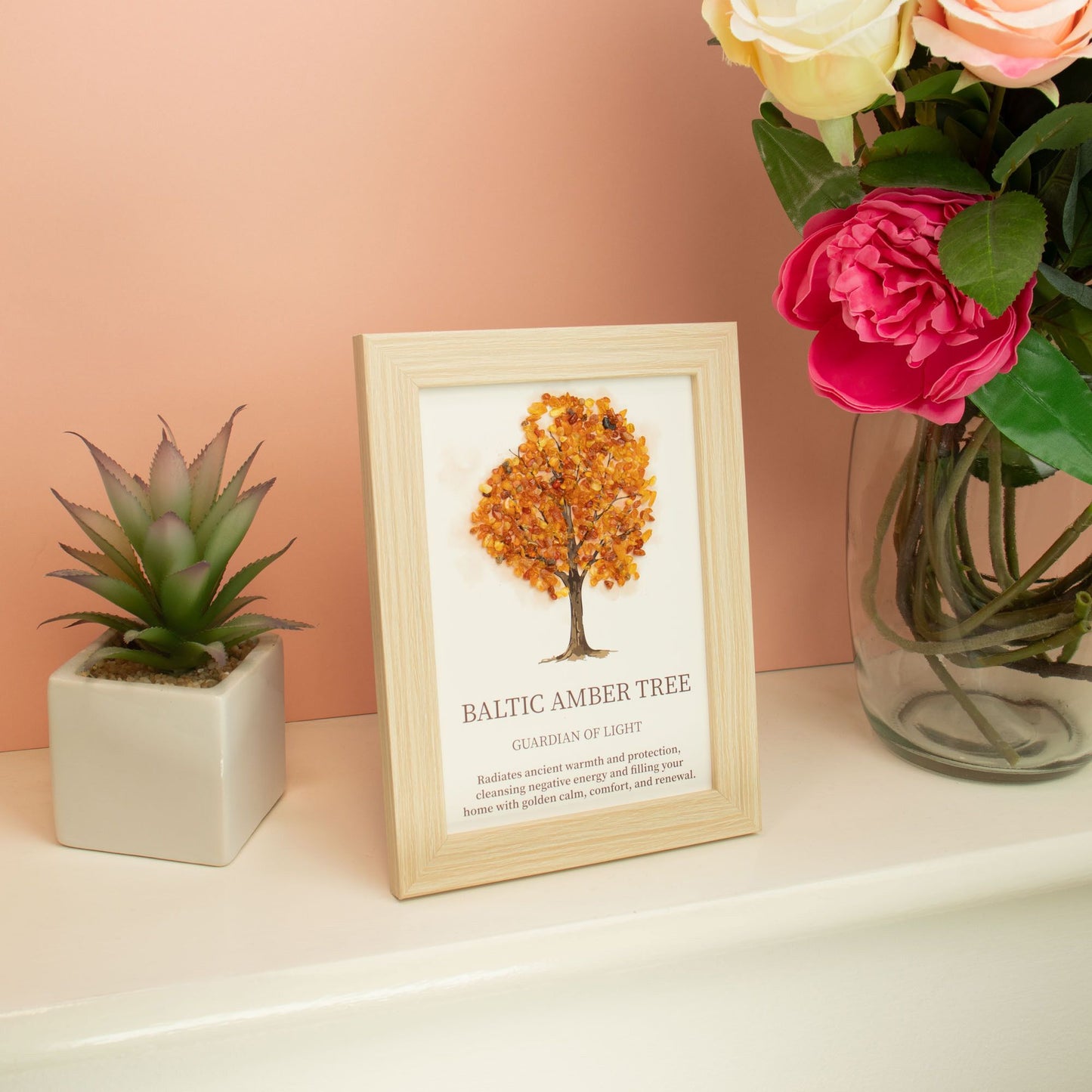 Gemstone Picture - Tree of Life - Baltic Amber (20x14.7x1cm) – detail view
