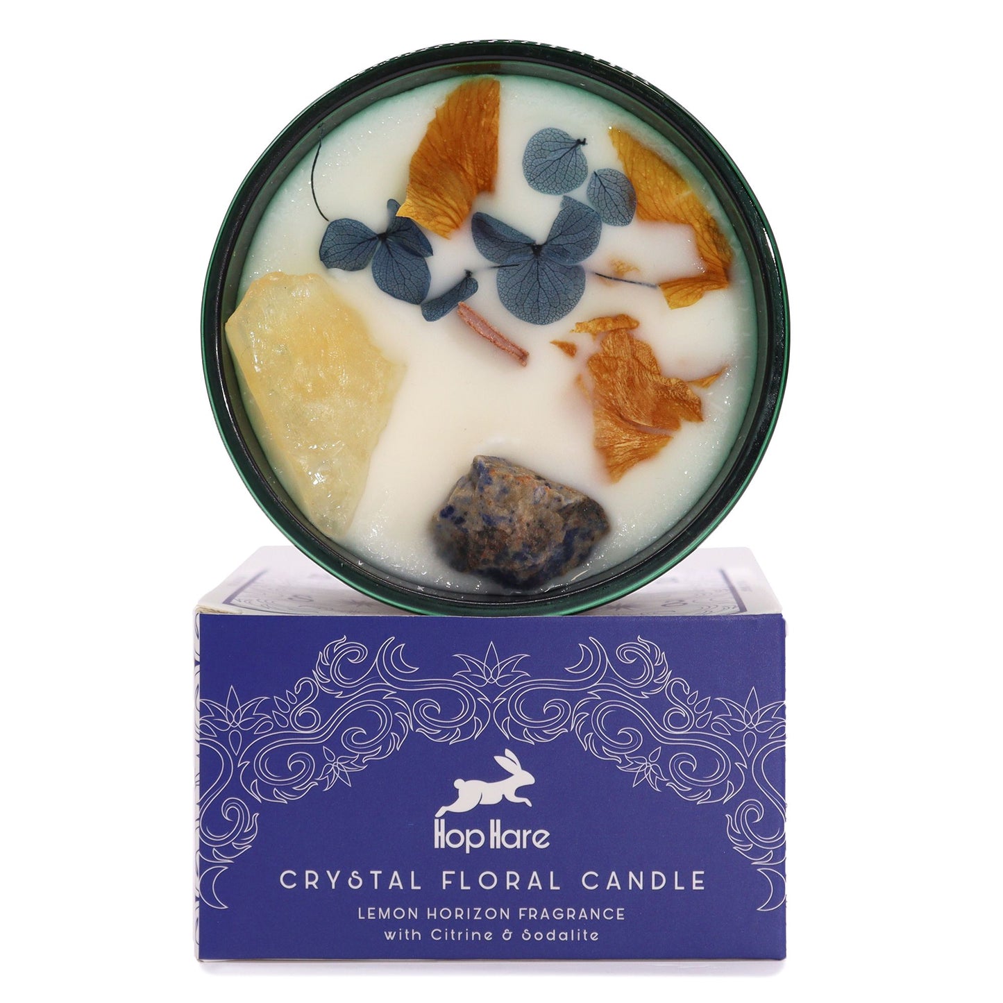 Hop Hare Crystal Magic Flower Candle - The Sun | Auro & Co