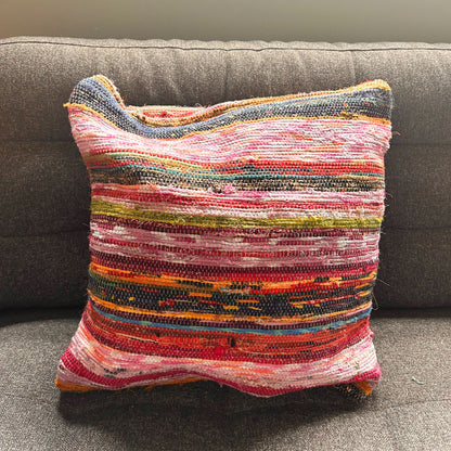 Rag Rug Cushion Covers - Aqua Blues – lifestyle shot