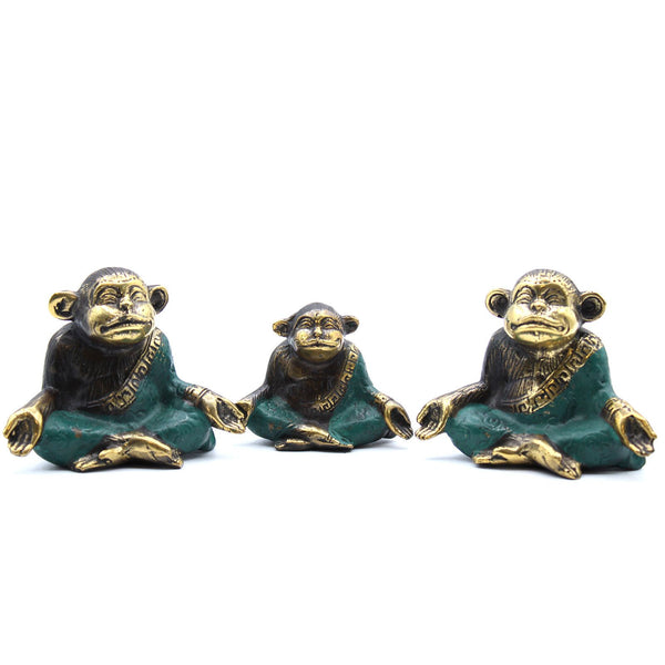 Set of 3 - Family of Yoga Monkeys (asst sizes) | Auro & Co
