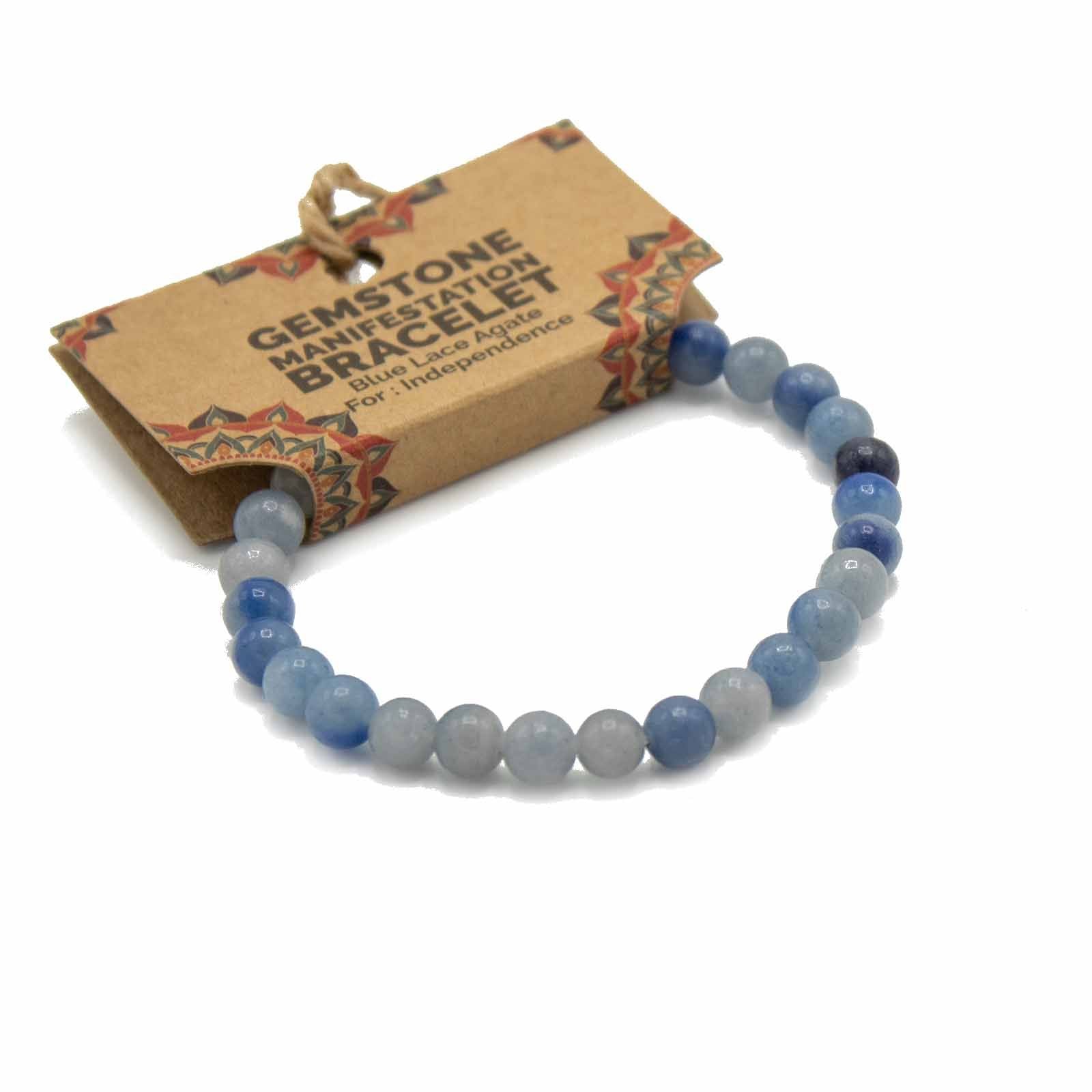 Gemstone Manifestation Bracelet - Blue Lace Agate - Independence | Auro & Co