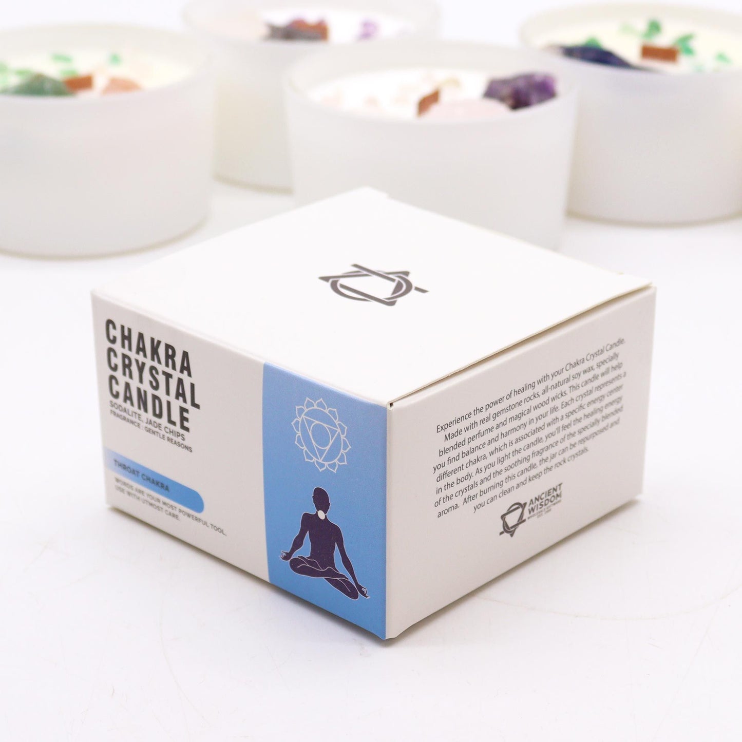 Throat Chakra Crystal Candle - True Expression