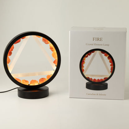 Fire Gemstone Halo Lamp, Carnelian and Selenite