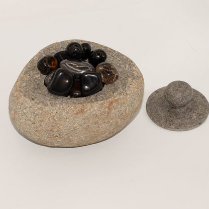 Natural Riverstone Grounding Pot - Large (aprox 15x12cm) – product image 6