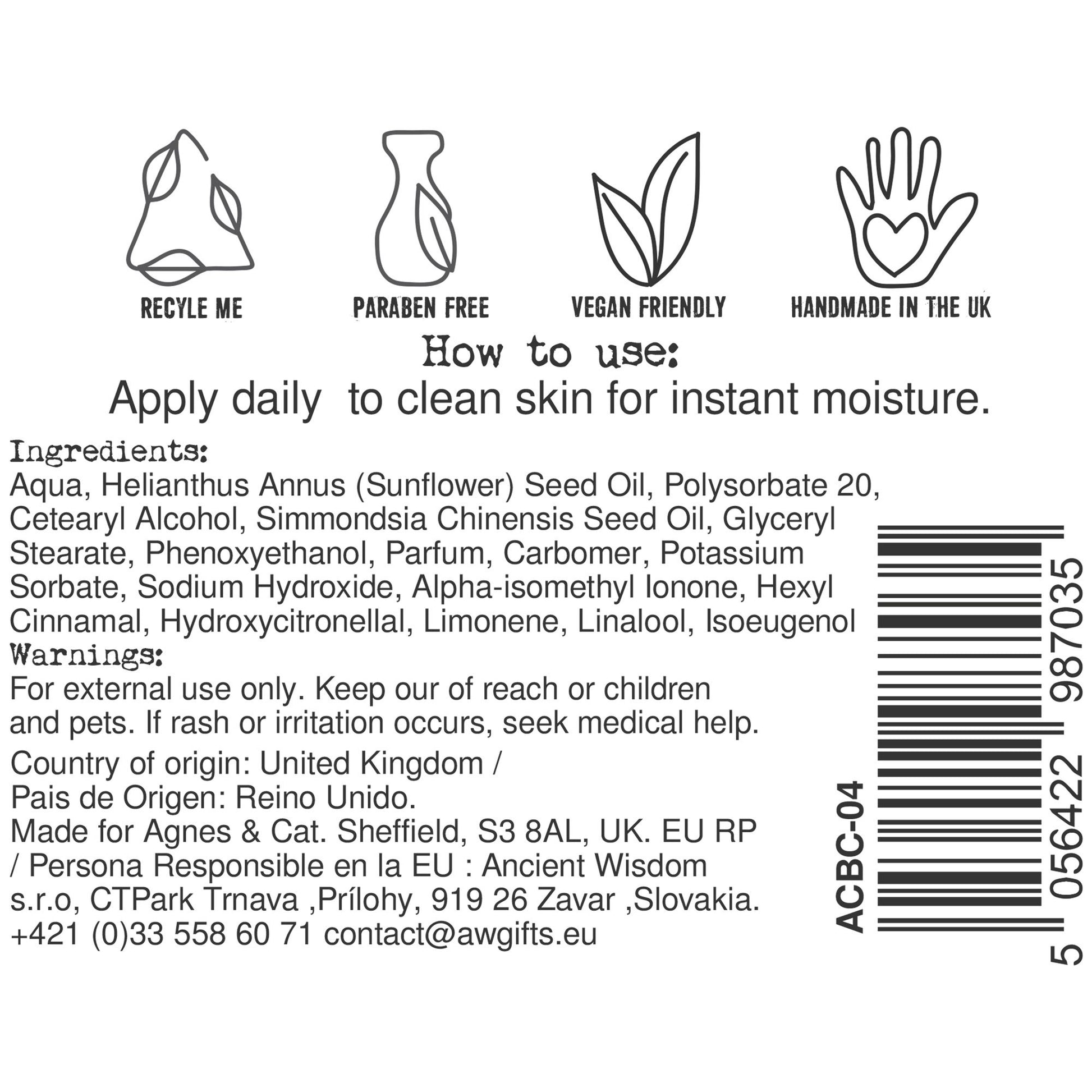 Agnes + Cat Hand & Body Cream - Moroccan Roll – detail view