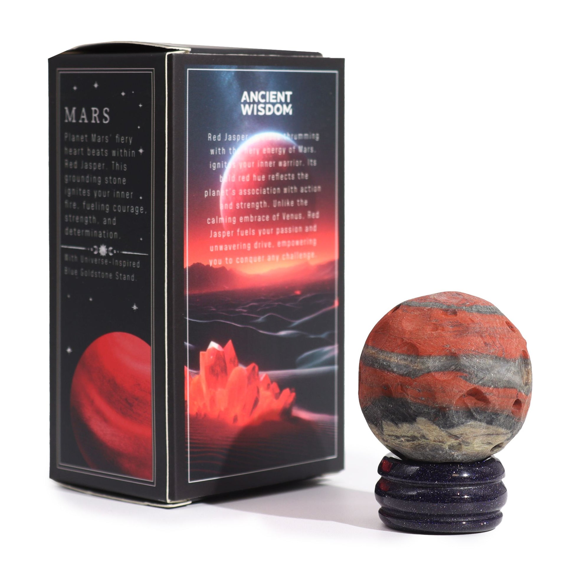 Red Jasper Planet on a Sola Goldstone Stand (MARS) | Auro & Co