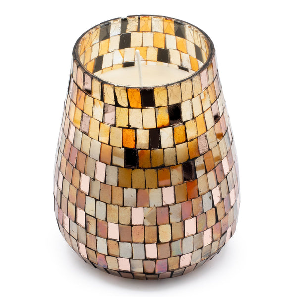 Tall Glass Jar Candles - Amber Mosaic | Auro & Co