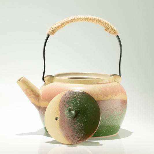 Japanese Kyusu Style Ceramic Tea Set, Four Cups