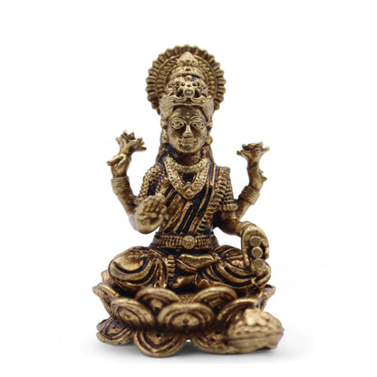 Lakshmi Brass Miniature Figure, Small, 4cm