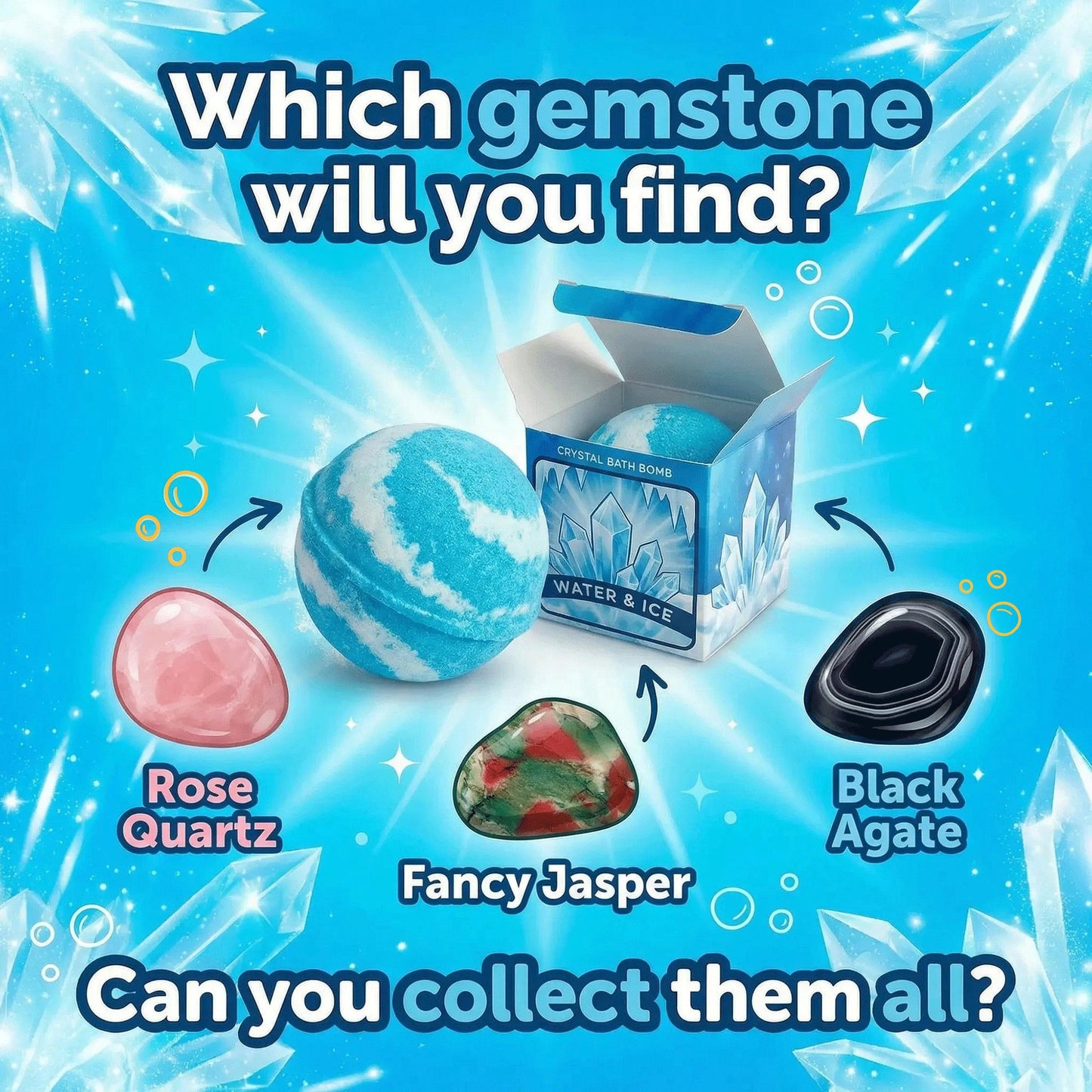 Elemental Crystal Bath Bomb - Water – detail view
