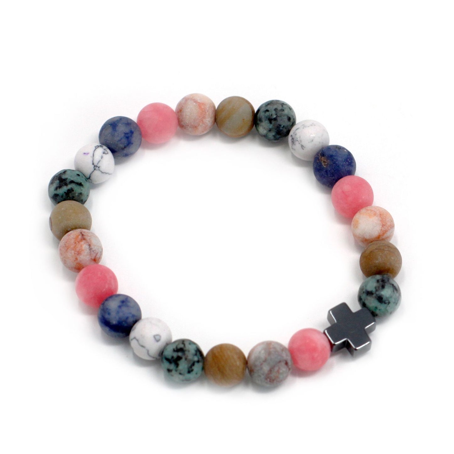 Set of 2 Gemstones Friendship Bracelets - Harmony - Rainbow Gemstones – lifestyle shot
