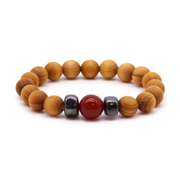 Cedarwood Root Chakra Bangle with Red Jasper | Auro & Co