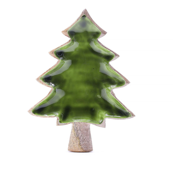 Lost in the Forrest -  Enamel Tree Wooden Bowl - 25x19cm | Auro & Co