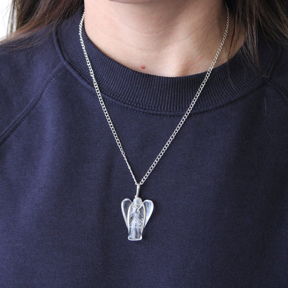 Gemstone Guardian Angel Pendant - Rock Quartz – product image 5