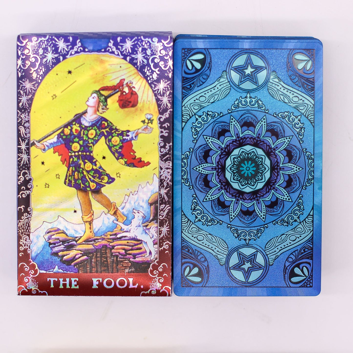 Blue Foil Tarot Card Set - Mandala - with booklet – packaging