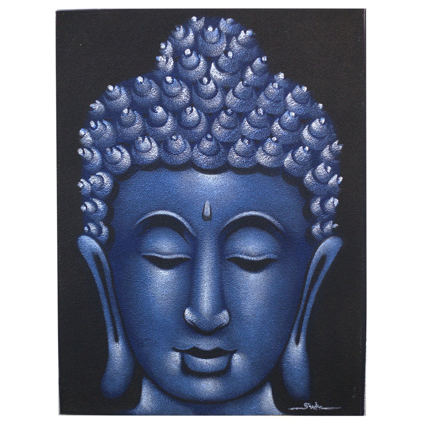 Buddha Painting - Blue Sand Finish | Auro & Co