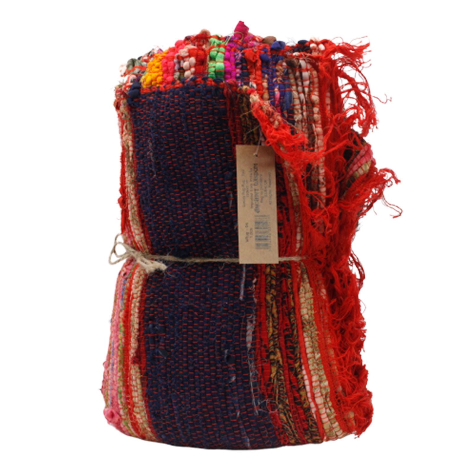 Luxury Handwoven Rag Rug – Red (150 × 90 cm) – packaging