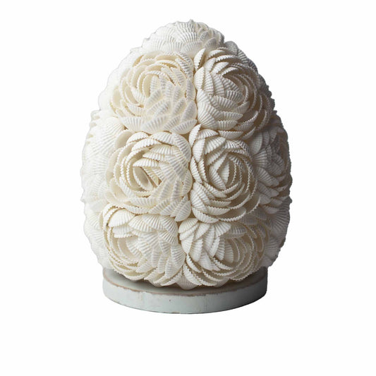 Coastal Rose Bloom Shell Lamp – Oval Glow (15cm)