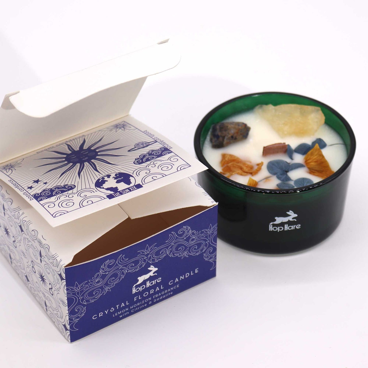 Hop Hare Crystal Magic Flower Candle - The Sun – detail view