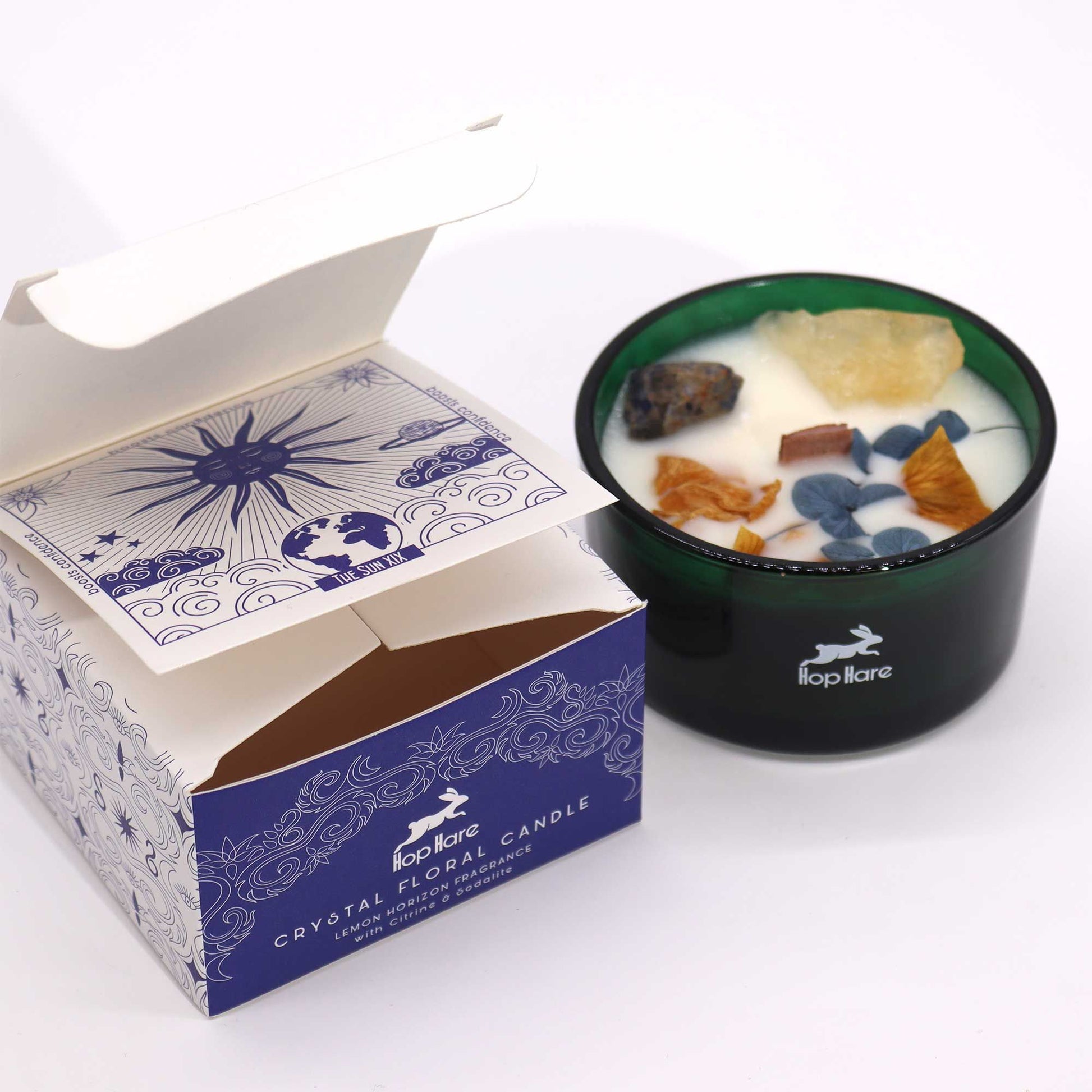 Hop Hare Crystal Magic Flower Candle - The Sun – detail view