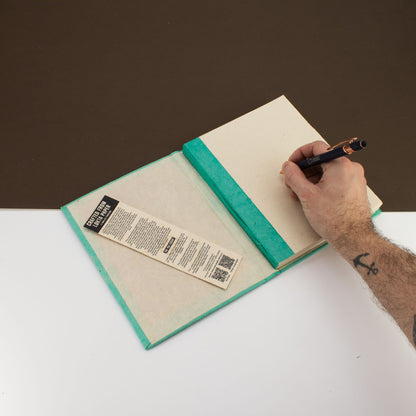 Teal Lokta Mini Tiles Notebook, Large