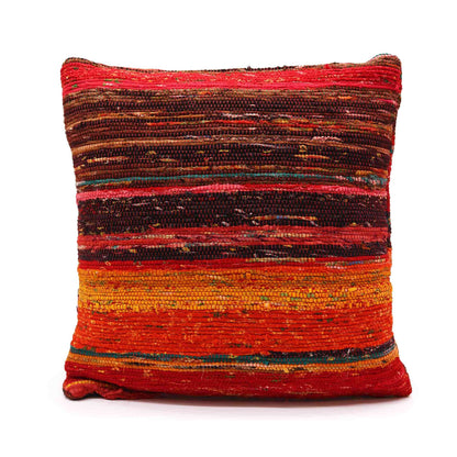 Rag Rug Cushion Covers - Rich Reds | Auro & Co