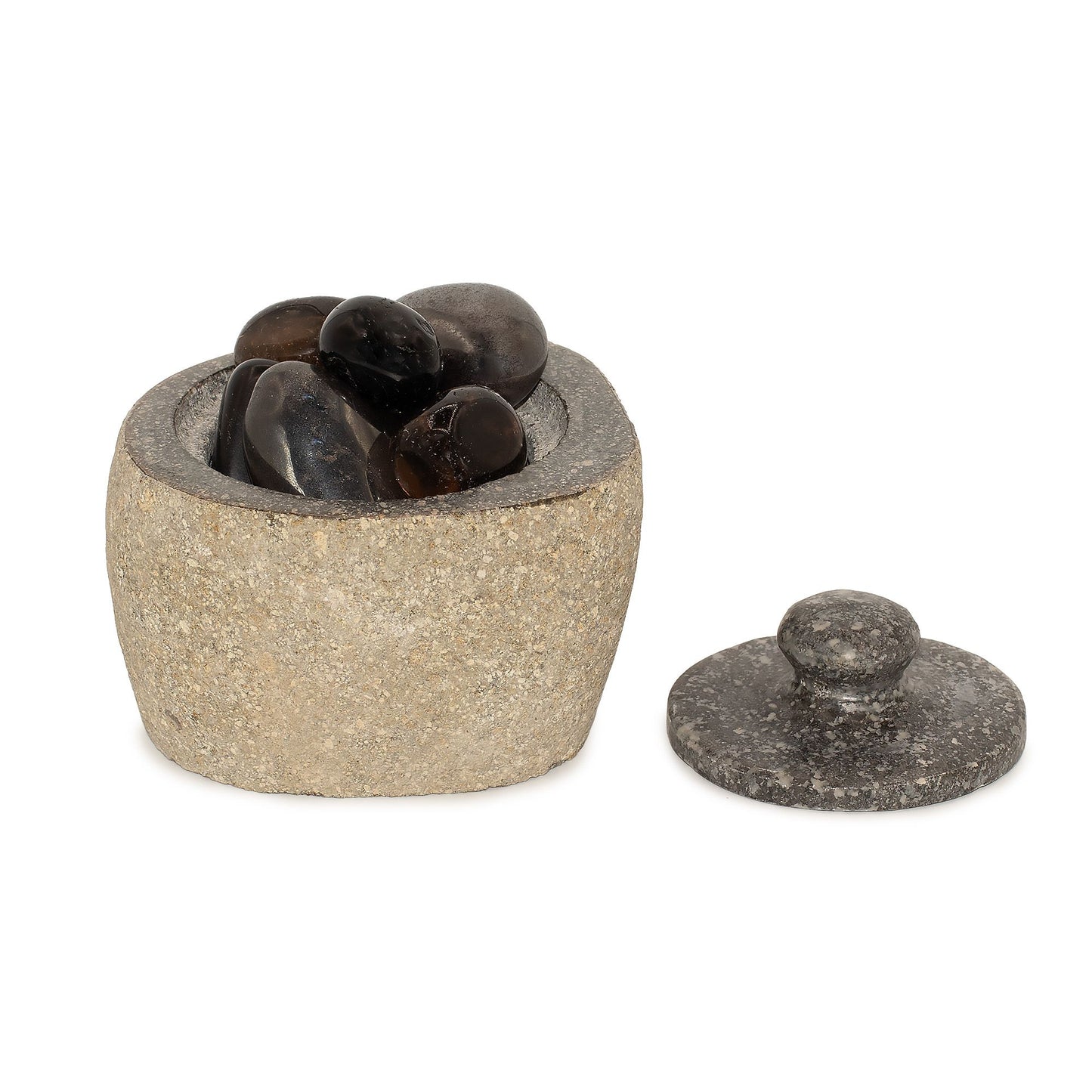 Natural Riverstone Grounding Pot - Small (aprox 9x7cm) – detail view