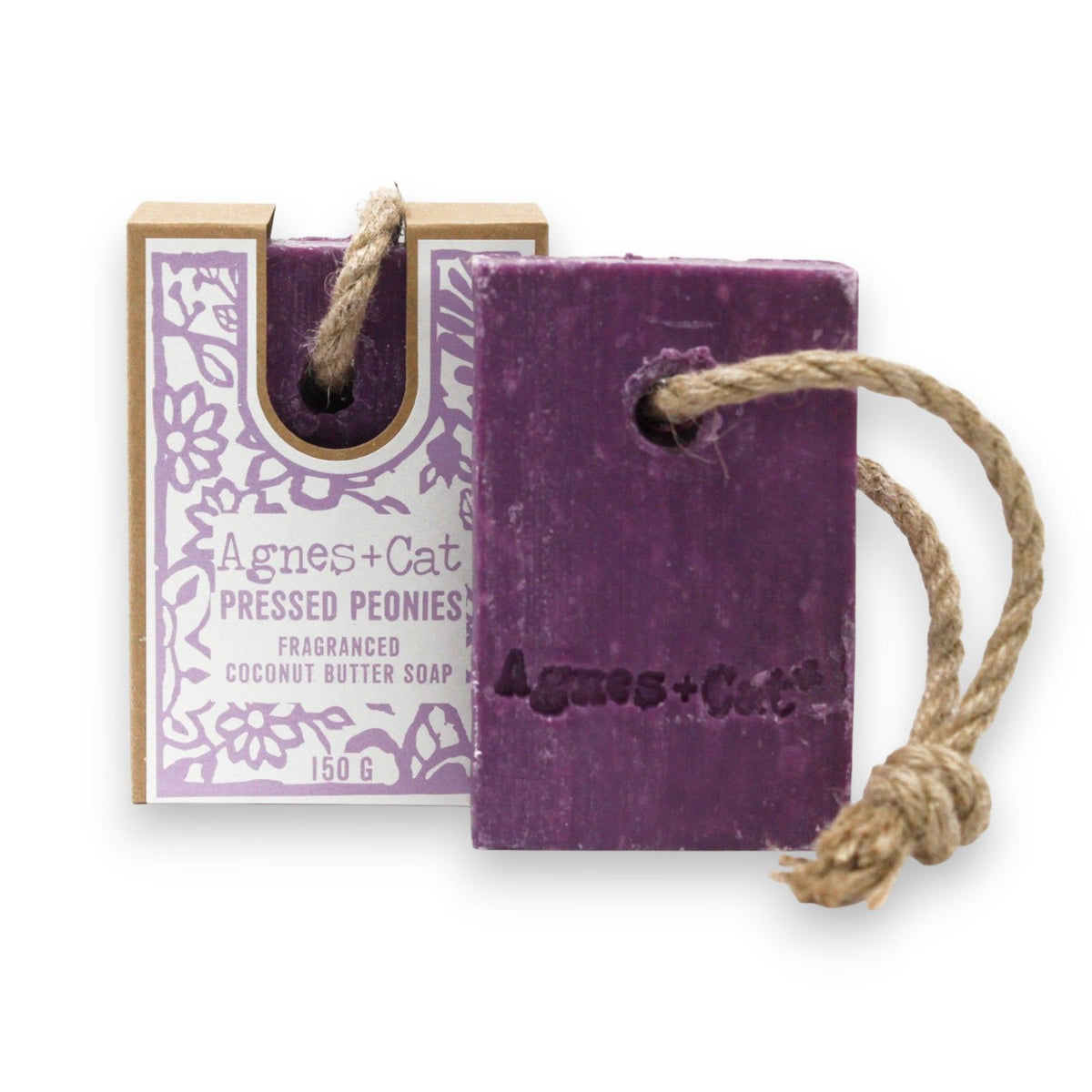 Pressed Peonies Soap on a Rope - Agnes + Cat