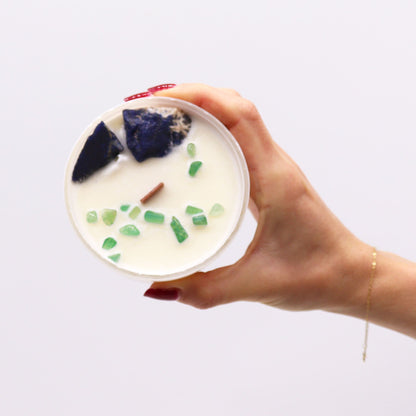 Throat Chakra Crystal Candle - True Expression