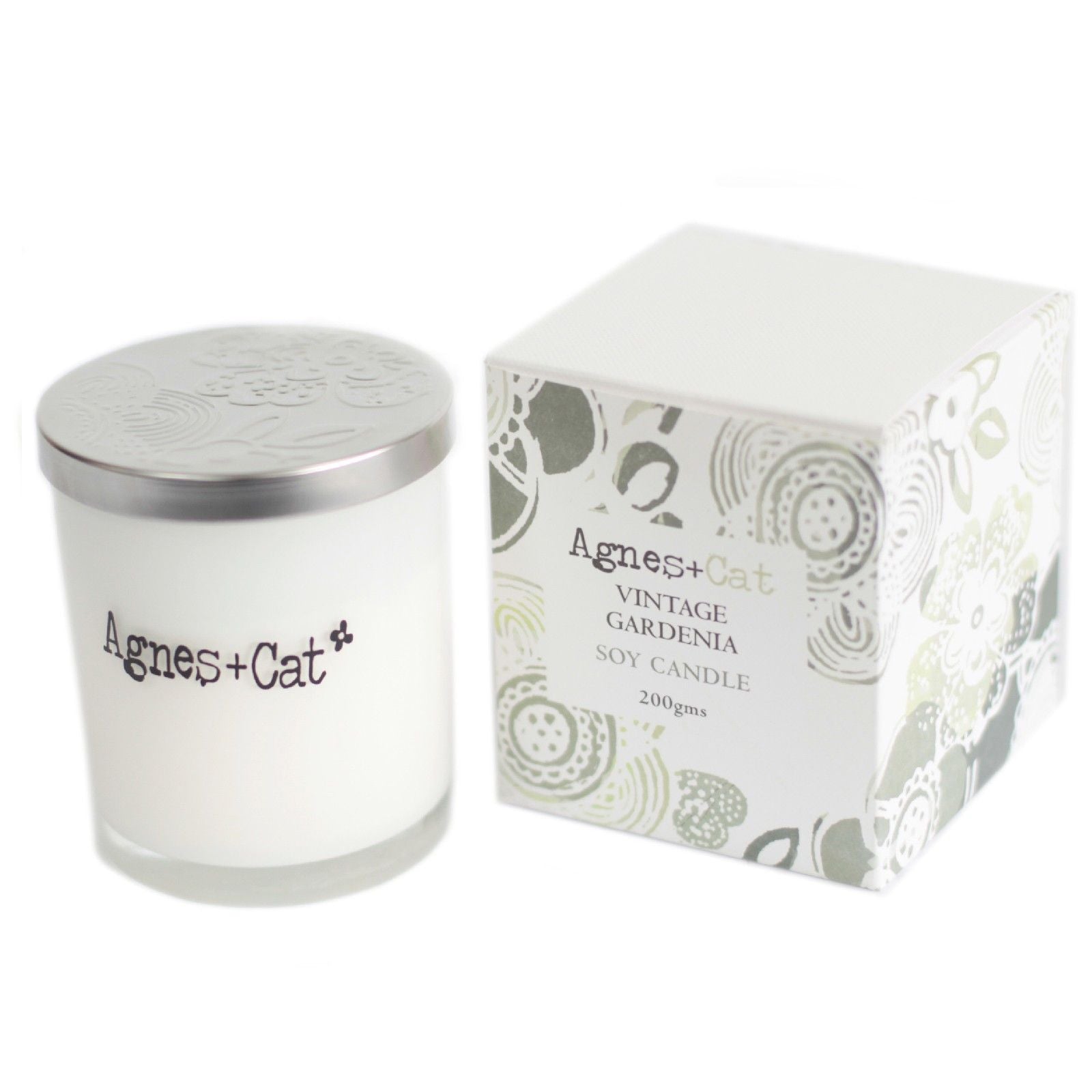 Agnes + Cat Votive Candle - Vintage Gardenia – detail view