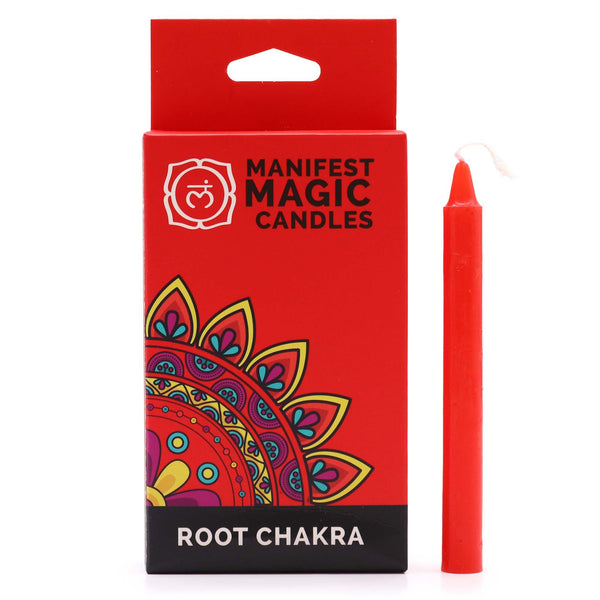 Manifest Magic Candles (pack of 12) - Red - Root Chakra | Auro & Co