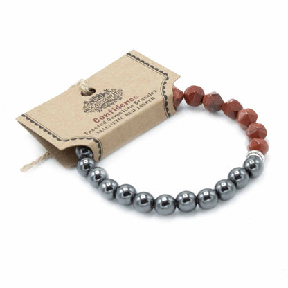 Faceted Gemstone Bracelet - Magnetic Red Jasper | Auro & Co