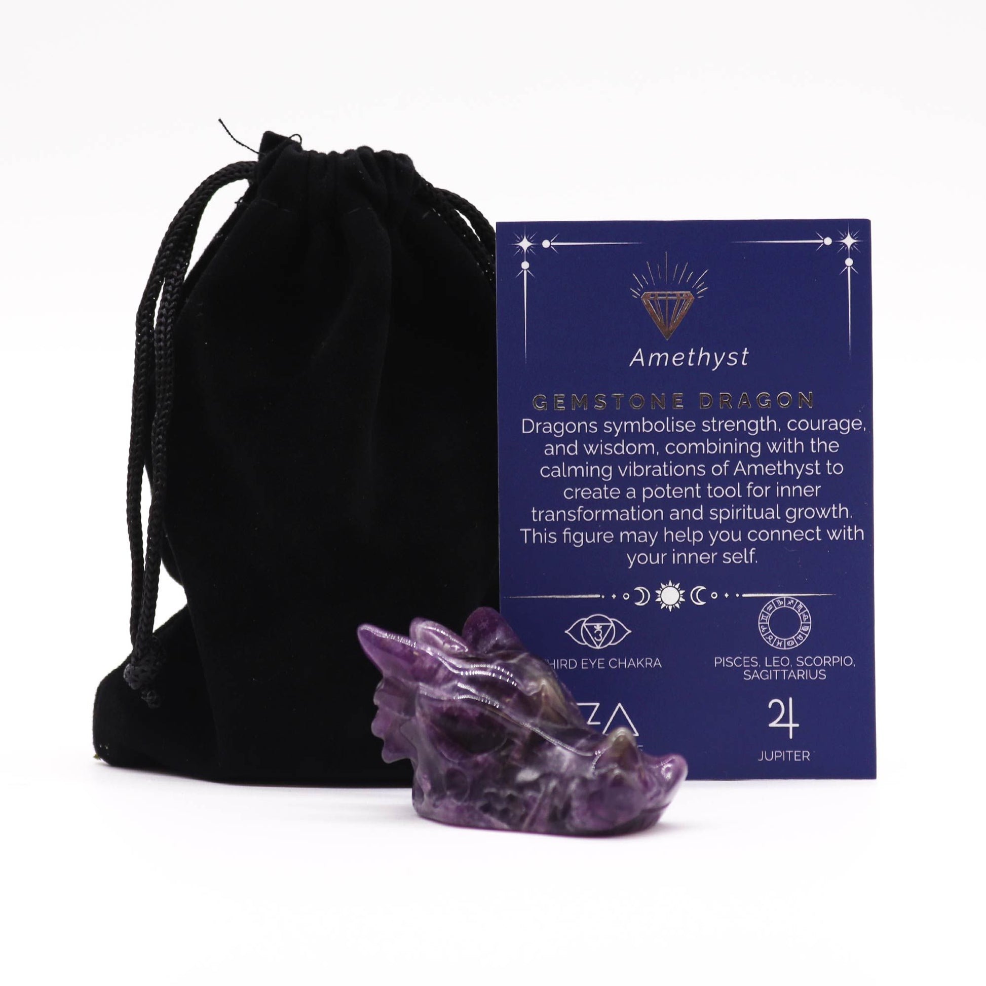 Gemstone Small Dragon Head- Amethyst | Auro & Co