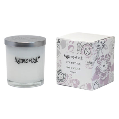 Agnes + Cat Votive Candle - Tea and Roses – detail view